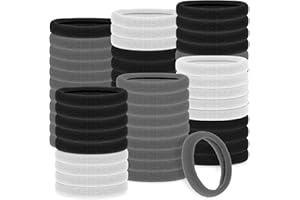 cobee 100 sztuk gumek do włosów dla kobiet, elastyczne gumki do włosów, do końskiego ogona, ozdoba do włosów (czarne, białe, szare, 4 mm)