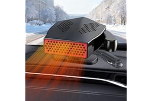 QIDOE 200W Riscaldatore Auto da 12V: Portatile Ventola di Riscaldamento 12V, Stufetta Auto 12 Volt Rapido Rotazione a 360 Gradi Sbrinatore per Parabrezza con Accendisigari per Auto, Bus, Taxi, Camion, SUV