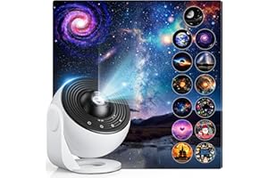CAKLIK Projecteur Ciel Etoile, 13 en 1 Planetarium Projecteur, 4K HD Projecteurs Galaxie avec RéGlable Angle et Focale Fonction Timing, Rotatif 360° Projecteurs Etoiles Plafond pour Décoration Chambre