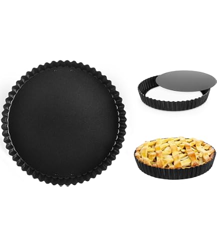 LOPYXBR 6-Piece Loose Bottom Quiche & Tart Tin Set - 20cm, 22cm, 24cm (Carbon Steel)