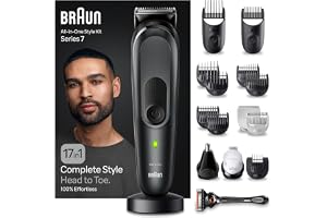Braun All-In-One Styling Kit Serie 7 MGK7491, 17-i-1 Everyday Grooming Kit för män, för skäggtrimning, manscaping, hårklippni