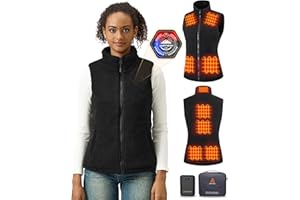 GOTOBI Gilet Riscaldato Donna Con Batteria Da 7,4 V, 16000 mAh, 9 Zone Di Riscaldamento, Gilet In Pile Riscaldato Con 3 Temperature Regolabili, Per Ciclismo, Lavoro All'Aperto
