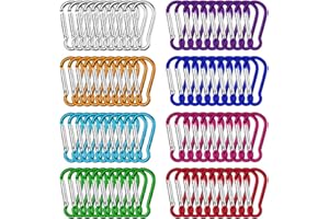 Dadabig 80 Pezzi Moschettone in Lega di Alluminio, Clip Gancio a Molla Fibbia Appesa per Caravan Campeggio Pesca Escursioni Viaggi Portachiavi-(Non per Arrampicata!)