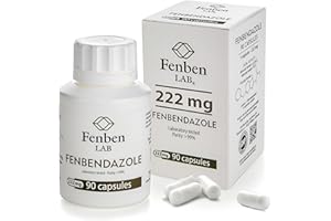 Fenbendazole 222mg, Purity >99%, by Fenben Lab, Certified Third-Party Laboratory Tested, Analysis Report Included, 90 capsules