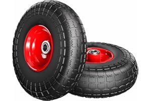 GARDEBRUK® Hand Truck Wheels | Set of 2 | PU Solid Rubber | Puncture-Proof | 200kg Load Capacity | Steel Rim | 20mm Axle | Ideal for Bird Seed, Bird Food Transport | Wheelbarrow Wheel Replacement Set