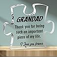 Merclix Grandad Gifts from Grandchildren Puzzle-Shaped Acrylic Plaque Grandad Birthday Gifts from Grandson Christmas Fathers day Birthday Gifts for Grandad Presents for Grandad from Granddaughter
