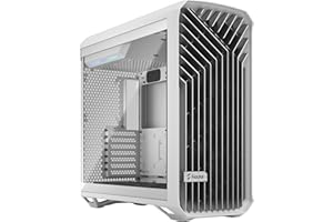 Fractal Design Torrent White - Clear Tint Tempered Glass Side Panel - Open Grille for Maximum air Intake - Two 180mm PWM and Three 140mm Fans Included - Type C - ATX Airflow Mid Tower PC Gaming Case