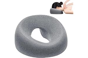 Zyiphor Poduszka do masażu twarzy z pianki pamięci, poduszka do masażu twarzy z oddychającym otworem, wygodny kształt U, do stołu do masażu, SPA, salonu kosmetycznego, ciemnoszara