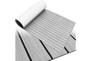 HZCHIONE EVA Foam Boat Decking Flooring 240x41/55/90cm Faux Teak Boat Floor Mat Self-Adhesive Boat Marine Carpet Non-Slip Foam Boat Deck Rolls Sheet for Boats Pontoon Yacht Swim Platform Helm Pad