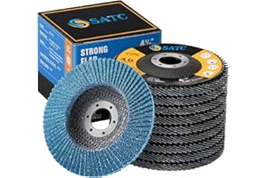 S SATC SATC Flap Discs 40 Grit 115mm Zirconia 10 Pack Grinding Discs Type 29 Sanding Discs for Angle Grinder to Sanding Grinding Metal Wood