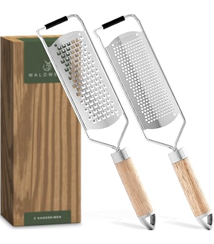 Winzbacher Premium Zester - Rasp voor parmezaan, citroen, nootmuskaat en gember | Vlijmscherp roestvrij staal | Vaatwasserbestendig | Inclusief bescherming en reiniging