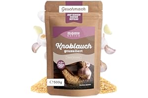 ‎MONTE NATIVO Knoblauch Granulat Monte Nativo (500g) - Aromatisches Knoblauchgranulat - Garlic Powder - Schonend getrocknete und aromatische Gewürze ideal zum Kochen und Würzen - Intesiver Geschmack
