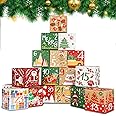 OurWarm Christmas Advent Calendar Boxes 2024, 24 Days Christmas Countdown Calendar Cardboard Number Gift Boxes Countdown to Christmas Empty Advent Calendar Candy Box for Adult Kids Xmas Holiday Decor