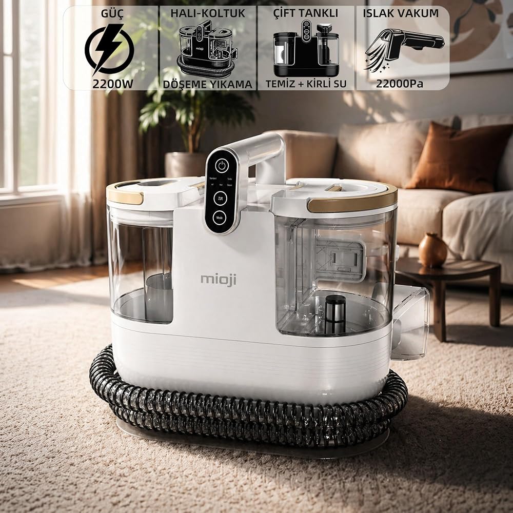 Mioji CN10 Pro 2200W 22000Pa Halı, Koltuk, Döşeme Yıkama Makinesi