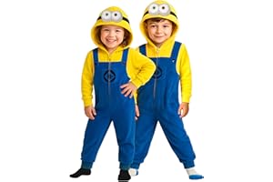 United Labels Minions Combinaison avec Capuche pour Filles et garçons - Combinaison pour Enfants Onesie Une pièce Unisexe Jaune/Bleu (DE/NL/SE/PL, Numérique, 146, 152, Regular, Jaune/Bleu)