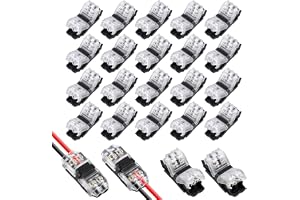 Flintronic 20 st 2-stifts H elektriska kabelkontakter, 20/22 AWG snabbkontakt för bil, ljus, ljud