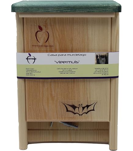 Nichoir à Chauves-Souris En Bois Massif - 24x8,3x9,3 Cm - Résistant Aux Intempéries - Pour Jardin, Balcon