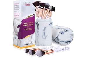 FILY DUAIU profesjonalne 15-częściowy zestaw pędzli do makijażu, z marmuru, do podkładu, korektora i cieni do powiek, w eleganckim pudełku prezentowym z marmurowego wiaderka.