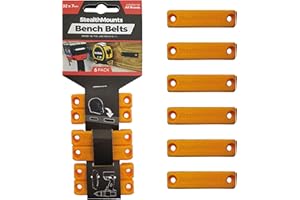 StealthMounts Bench Belt - Porte-Outils Universel - Lot de 6 | Ensemble de Clips Porte-Outils | Support Idéal pour Outils Électriques, Mètres Ruban et Clips de Ceinture | Jaune