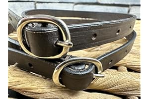 ABERWIEL SADDLERY Leather Spur Straps - Brown/Black Black