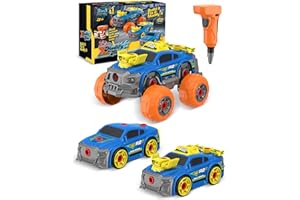 Klsniur Take Apart Racing Car Toys for 3+ Year Old Boys, 3 IN 1 STEM Construction Building Set with Tools, Safe Preschool Learning Toy for Fine Motor Skills & STEM Education Toy for 3-6 Age