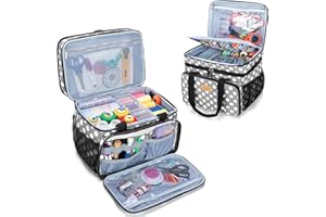 Luxja Bolsa para Costura Grande, Bolsa Organizadora de Costura con Bolsillos Variados para Suministros de Costura y Manualidades (Solo Bolsa)