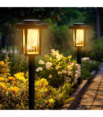 Bowfar 8 stuks Zonnelampen voor buiten, IP65-waterdicht, 12 LEDs solar grondlampen buiten, warmwit Tuinverlichting met zonnepaneel, verlichting grondspot voor tuin, gazon, trottoir, terras, oprit