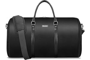 UNIQUEBELLA Bolsa Portatrajes Funda de Viaje para Traje Bolso Porta Trajes Ropa Vestidos Carry-On Garment Bag con Compartimentos para Zapatos y Correa Ajustable para Hombro Hombres Mujeres Negro