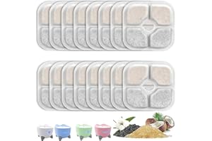 ANYUAN BOY 16 Pack Cat Water Fountain Filters, Activated Charcoal and Ion Exchange Resin for Pet Water Fountain Filters, Pet Cat Water Dispenser Compatible with Catit PIXI Pet Drinking Fountain