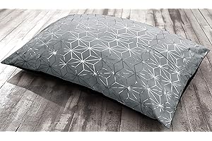 ASHLEY MILLS Large Jumbo Floor Cushion Pet Pillow Cushion Garden Soft Comfy Cushion Suede Jacquard (78x120, Moreno Foil Silver)