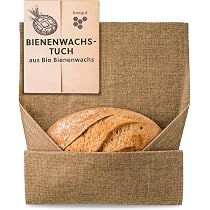 beegut XXL Bienenwachstuch aus Leinen, besonders gut zum Brot aufbewahren geeignet durch dickeres Leinentuch, wiederverwendbares Brottuch 46 x 60cm : 
