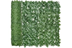 Outsunny 1-Piece Artificial Leaf Hedge Screen Privacy Fence Panel for Garden Outdoor Indoor Decor, Dark Green, 3M x 1M