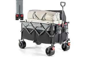 BedStory Beach Trolley Collapsible Festival Trolley All Terrain Big Wheels With Brakes for Outdoor Camping Picnic Garden Trolley on Wheels Folding Wagon Cart with 176LBS Large Capacity
