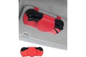 Flaconi Porte Lunettes pour Voiture, Support de Lunettes de Soleil, Support Lunette Voiture,Support Lunettes pour Voiture,Voiture Accessoires Interieur,Convient pour la Plupart des Voitures (Rouge)