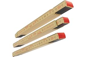 Doppio metro pieghevole 2m confezione multipla con 3pz I Schwedenmeter® originale in betulla I Prodotto in Svezia IMetri tascabili in acciaio svedese I Alta qualità I Classe UE 3 I Hultafors I 100012