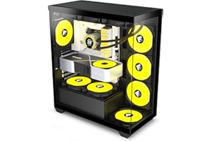 FOIFKIN F3 PC Gehäuse - Vorinstallierter 4 PWM ARGB-Lüfter, ATX Mid-Tower Gaming PC Gehäuse, 270° Panoramaglas mit Type-C (Schwarz, F3)