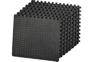 8 st mjuka träningsgolvmattor i skum, 60 x 60 x 1,1 cm, svart, sammankopplade EVA-pussel, gymgolvplattor med halkfri kudde för hemträning, barnlek, yoga, garage och träningsutrustning