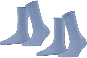 ESPRIT Femme Basic Pure 2-Pack Chaussettes Respirantes Biologiques Durables Coton Bords Souples Sans Pression Sur La Jambe Adaptées Aux Diabétiques Multipack Lot De 2 Paires