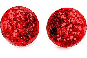 Bluebubble DISCO NIGHTS Glitter 16mm Round CLIP ON Earrings on Gift Card
