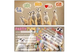 ‎BREITENWERK 12er Set ERDMÄNNCHEN Einladungskarten - edle & witzige Einladungen zum Kinder-Geburtstag oder Party für Mädchen Jungen & Erwachsene von BREITENWERK