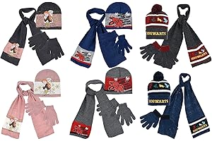 Characters Cartoons Spiderman Frozen Harry Potter - Bambina Bambino - Set Invernale Coordinato Cappello Sciarpa e Guanti - Licenza Ufficiale