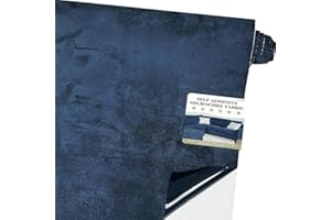 FONDLIFE Mikrofaserstoff Selbstklebend für Cockpit,Wildleder Optik Kunstleder,Kunstleder Wildleder Optik Stretch Dehnbar Stoff Velours (Dunkelblau, 150 * 40cm)