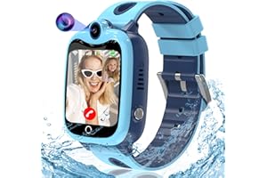 Kesasohe 4G Reloj Inteligente Niño, Smartwatch Niños con GPS y Llamadas HD Video Llamada SOS Chat SMS 7 Juego Cámara Despertador IP68 Impermeable Modo Clase, Reloj GPS Niños con Tarjeta Nano SIM