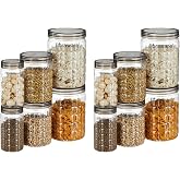Floraware Black Minimalist Stackable Jar Container, Set...