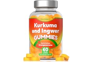 HORBÄACH Curcuma Extrakt Gummibärchen | 95% Curcuminoide | mit Ingwer | 60 Vegane Gummies | Gelenk und Entzündungsunterstützung | Natürlicher Orangengeschmack | von Horbaach