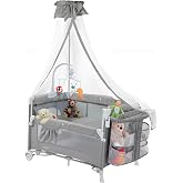 Holmer Coolstyle Premium Cibinlikli D&ouml;nenceli Anne Yanı Oyun Parkı Beşik 70x110cm (A&ccedil;ık Gri)