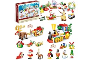 BTLIN Advent Calendar 2024 Building Blocks, 24-Day Christmas Countdown Blocks Set for Kids, 6 in 1 and 12 in 1 Building Blocks Gift Box for Boys and Girls