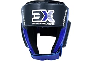 3X PROFESSIONAL CHOICE 3X Sports Boxing Headguard Open Face Liani Leather Headgear MMA Sparring Helmet Fighting Protector Head Guard Muay Thai Full Face Guard Cheeks Ear Protection Kickboxing Krav Maga Martial Arts