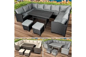 ‎BRAST BRAST Gartenmöbel Set Family | bis zu 11 Personen viele Farben | inkl. extra Dicke Kissen | TÜV geprüft | Outdoor Loungemöbel Sitzgruppe Essgruppe Garnitur