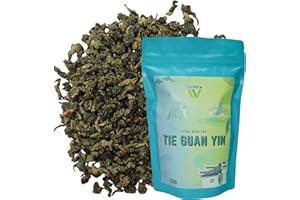 ‎TEAVISTA Tie Guan Yin Oolong Tee von Teavista – Premium Chinesischer Loser Oolong Tee (Tieguanyin), 100g | Fördert die Verdauung und Steigert die Energie